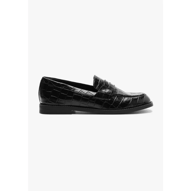 Mocassim Feminino Croco - Preto 035