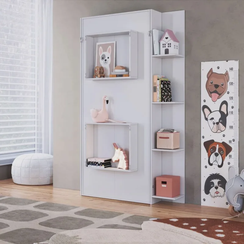 Cama Solteiro Articulável Vertical com Estante 80 Vancouver - Não Disponível - Móveis