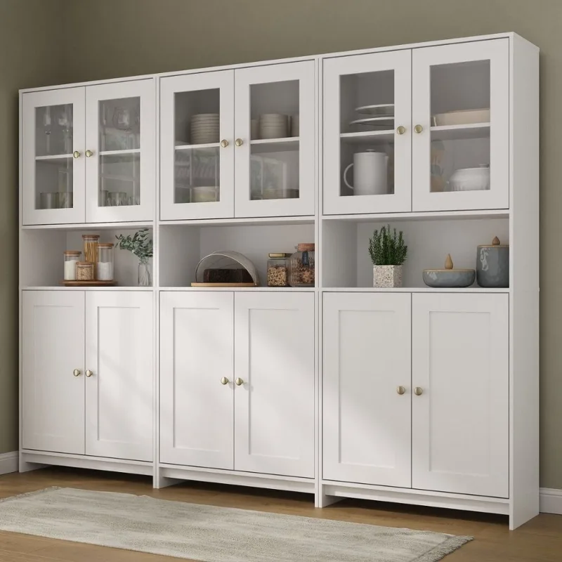 Armários Americanos Para Cozinha Conjunto 3 Peças Branco/gelo Branco Gelo - Não Informado - Móveis