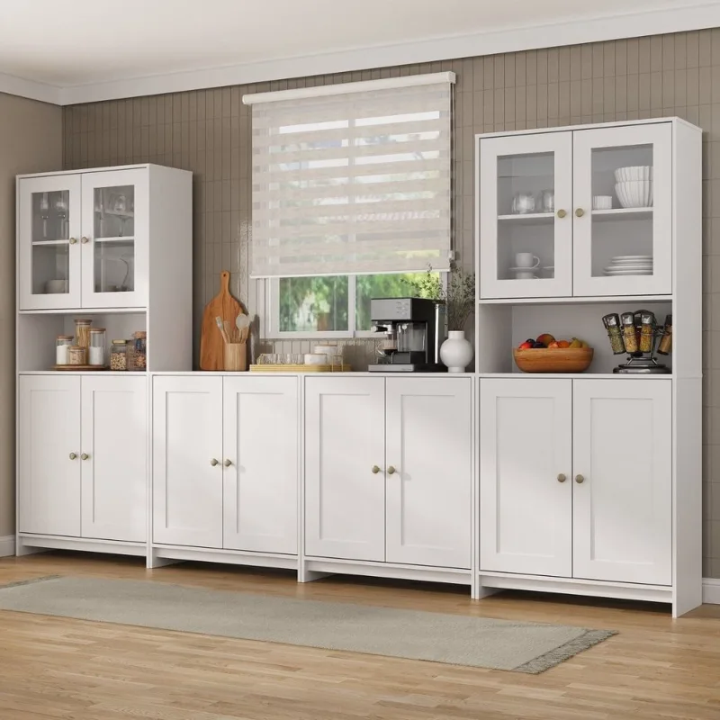 Armários Americanos Para Cozinha Conjunto 4 Peças Branco/gelo Branco Gelo - Não Informado - Móveis
