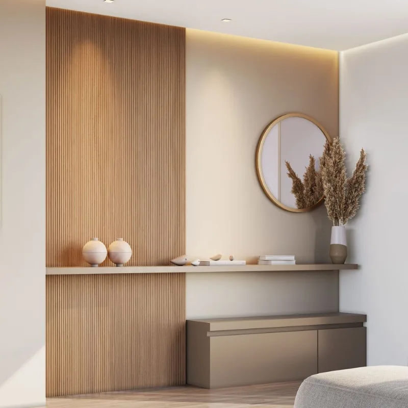 Kit 2 Placas De Painel Ripado Toronto 250cm X 58cm X 3,3mm Rende 2,9m² Ecorevest Marrom/itapuã Itapuã