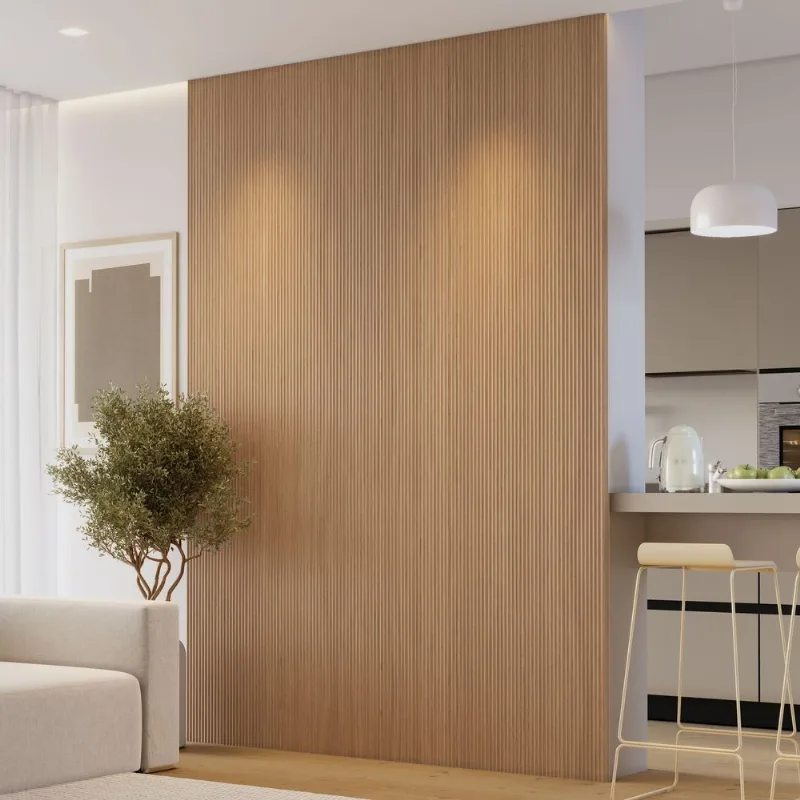 Kit 3 Placas De Painel Ripado Toronto 250cm X 58cm X 3,3mm Rende 4,35m² Ecorevest Marrom/itapuã Itapuã