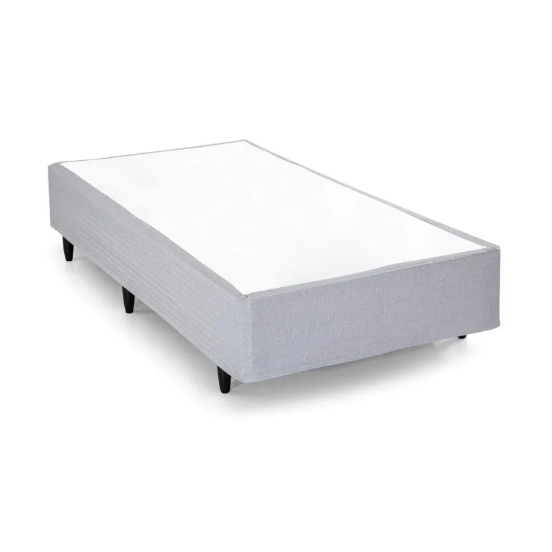 Base Box Solteiro Desmontável 96x203x39cm Cinza Claro