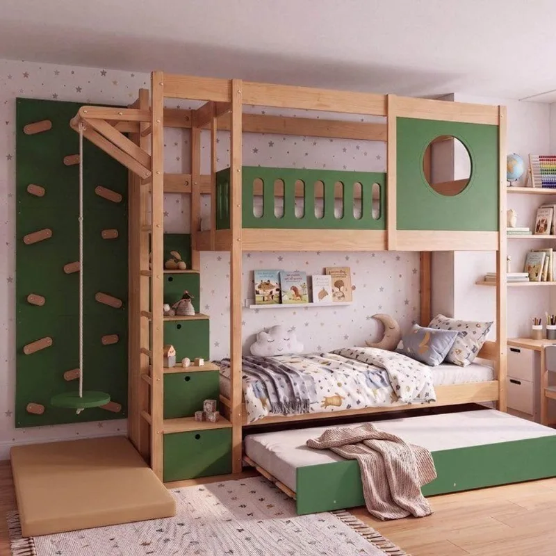 Treliche Active Play Com Kit Escalada Infantil Climb Casatema Madeira Originals Verde/Madeira Natural Verde/Madeira Natural