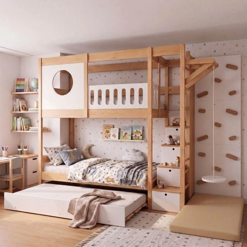 Treliche Active Play E Kit Escalada Infantil Climb Casatema Branco/madeira Natural Branco/madeira Natural