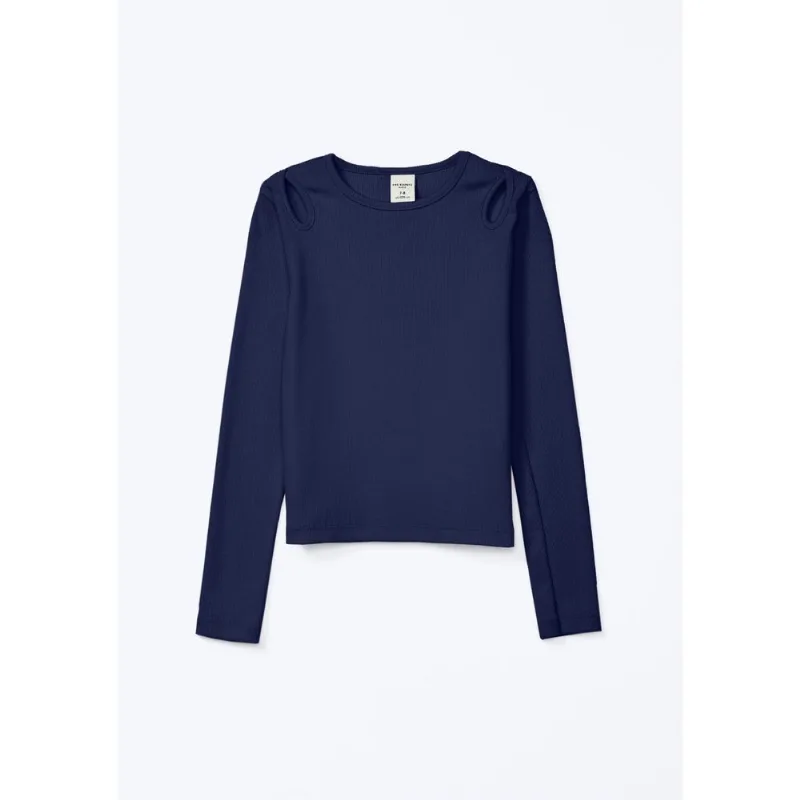 Blusa Infantil Menina Em Ribana Canelada - Azul 012