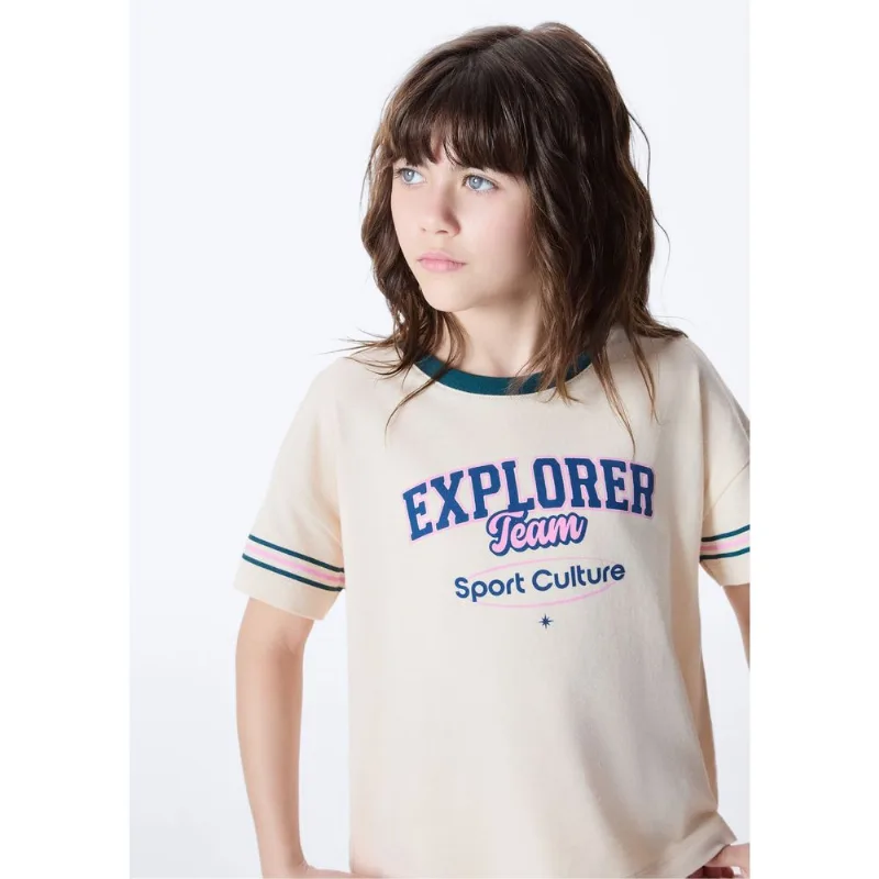 Blusa Infantil Menina Estampa Frontal - Nude 005