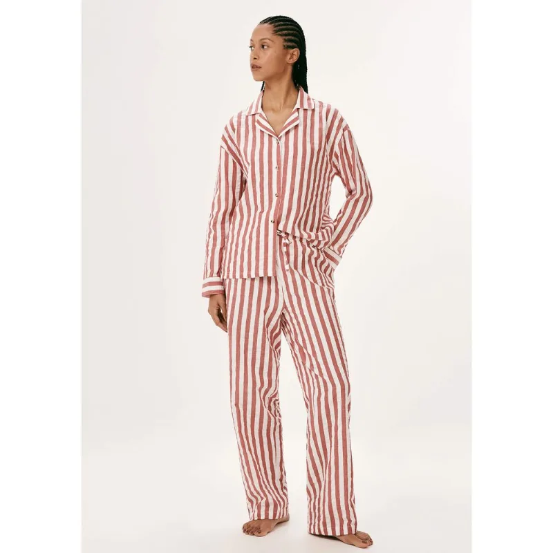 Calça Feminina Anarruga Fio Tinto Estampada - Vermelho G