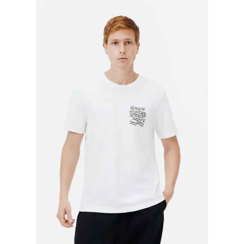 Camiseta Masculina Comfort Com Estampa - Off white M