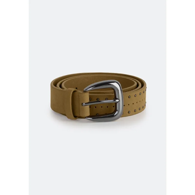 Cinto Feminino Em Suede Com Tachas - Caqui M