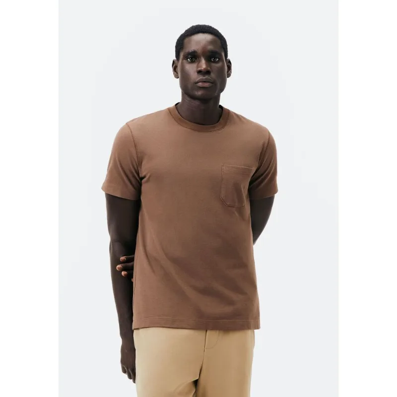 Camiseta Básica Masculina Manga Curta Texturizada Brisa - Marrom M