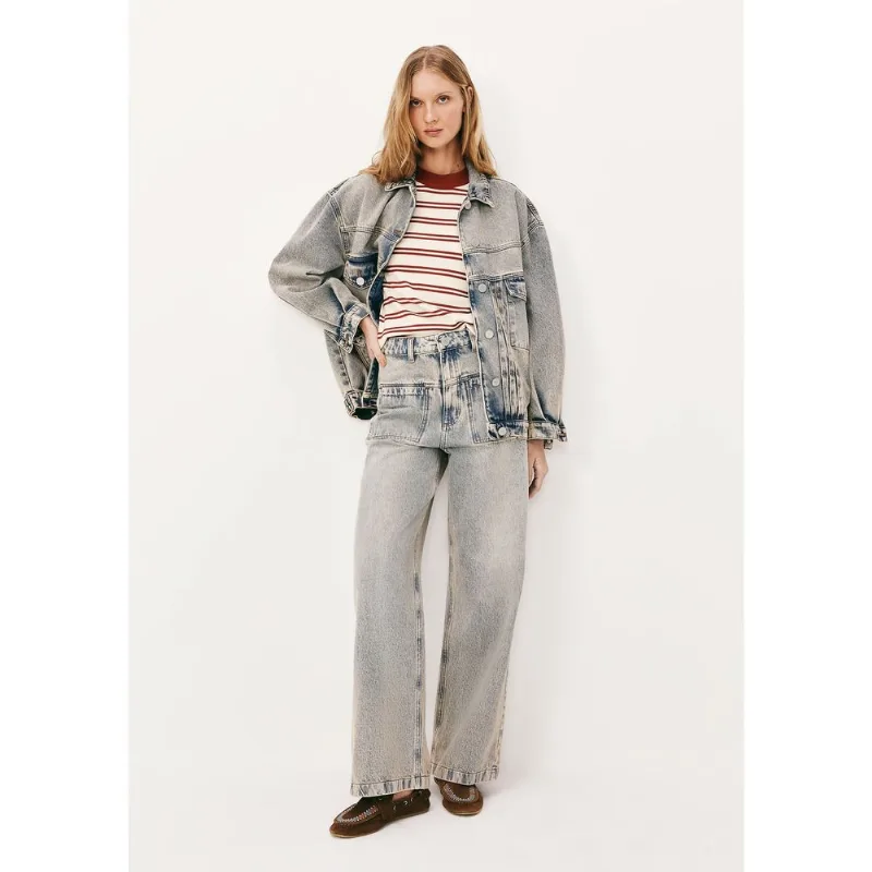 Calça Jeans Feminina Wide Leg Cintura Alta - Azul 042