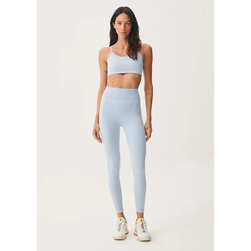 Calça Legging Feminina Rajada Sem Costura - Azul G
