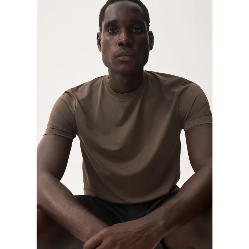 Camiseta Masculina Esportiva Básica Secagem Rápida - Marrom XG