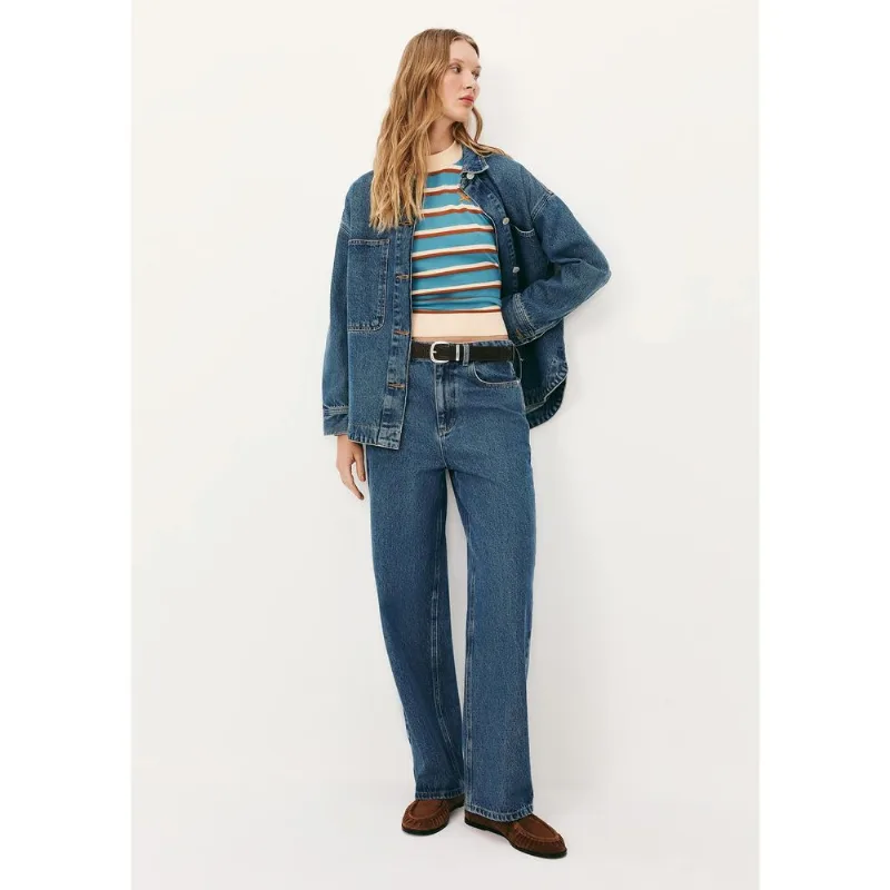 Calça Jeans Feminina Reta Cintura Alta - Azul 038