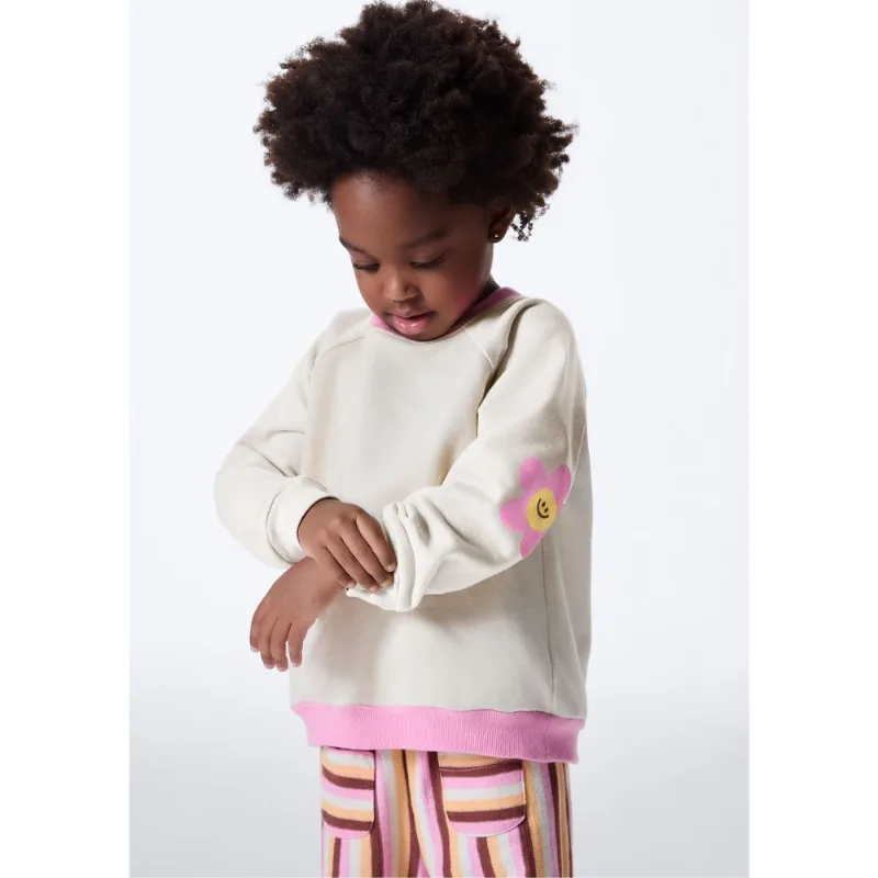 Blusão Infantil Menina de Moletom Peluciado - Off white 003