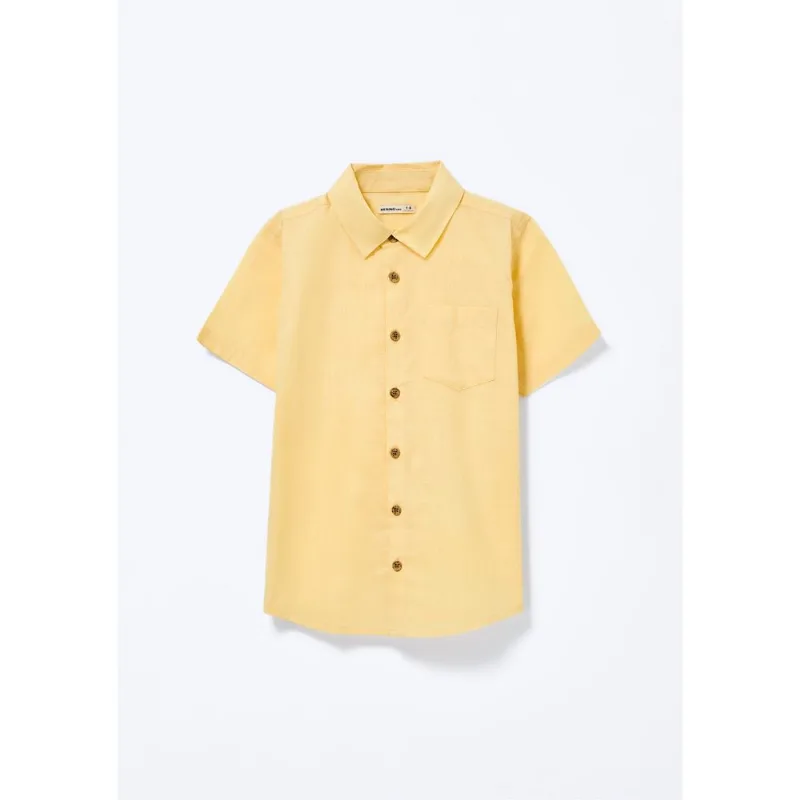 Camisa Infantil Menino Manga Comfort - Amarelo 008