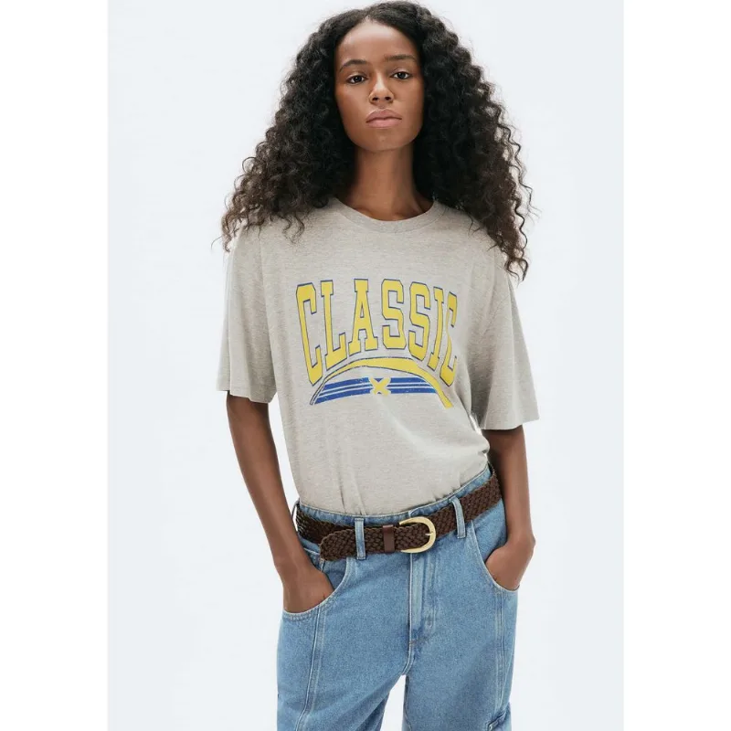 Camiseta Classic Feminina Manga Curta Oversized - Cinza P