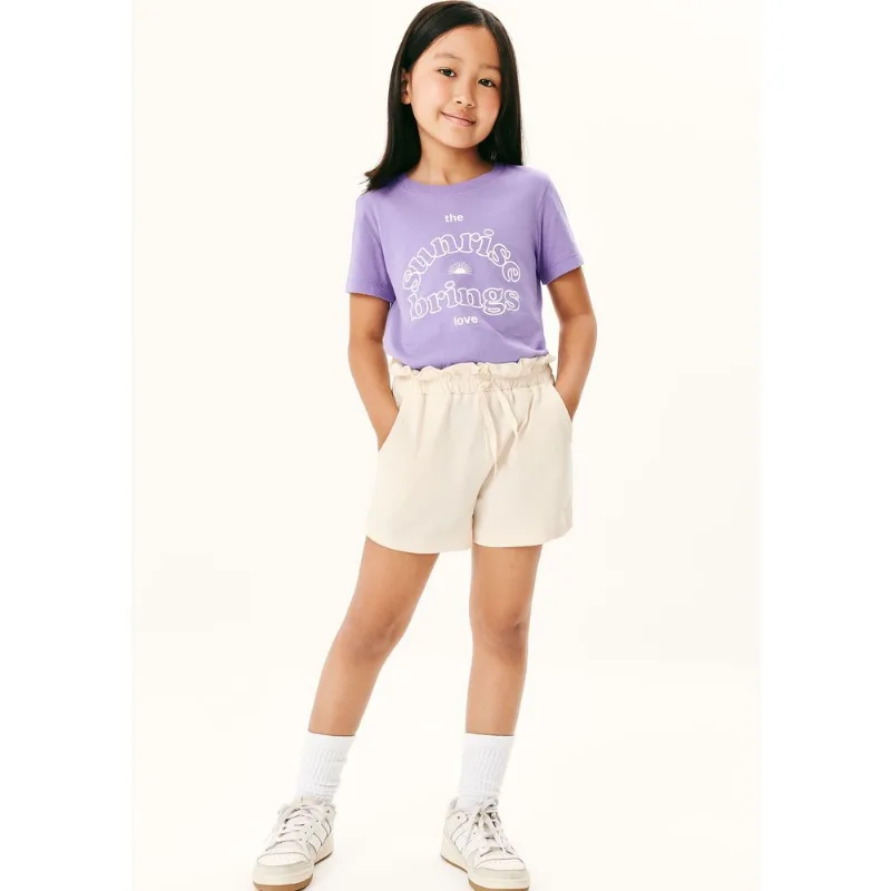 Blusa Infantil Menina Manga Curta Com Estampa - Roxo 012