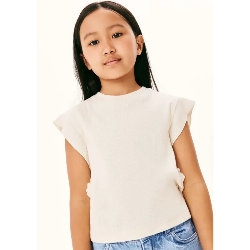 Blusa Infantil Menina Em Ribana - Off white 006