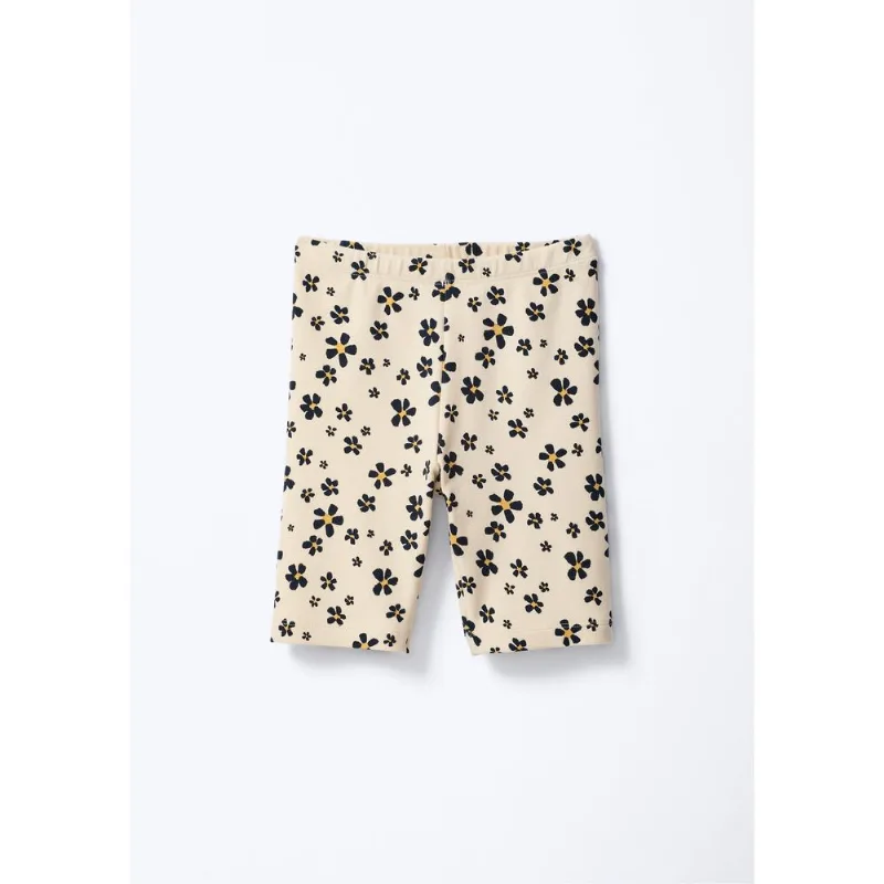 Bermuda Infantil Menina Ciclista Estampada - Creme 014