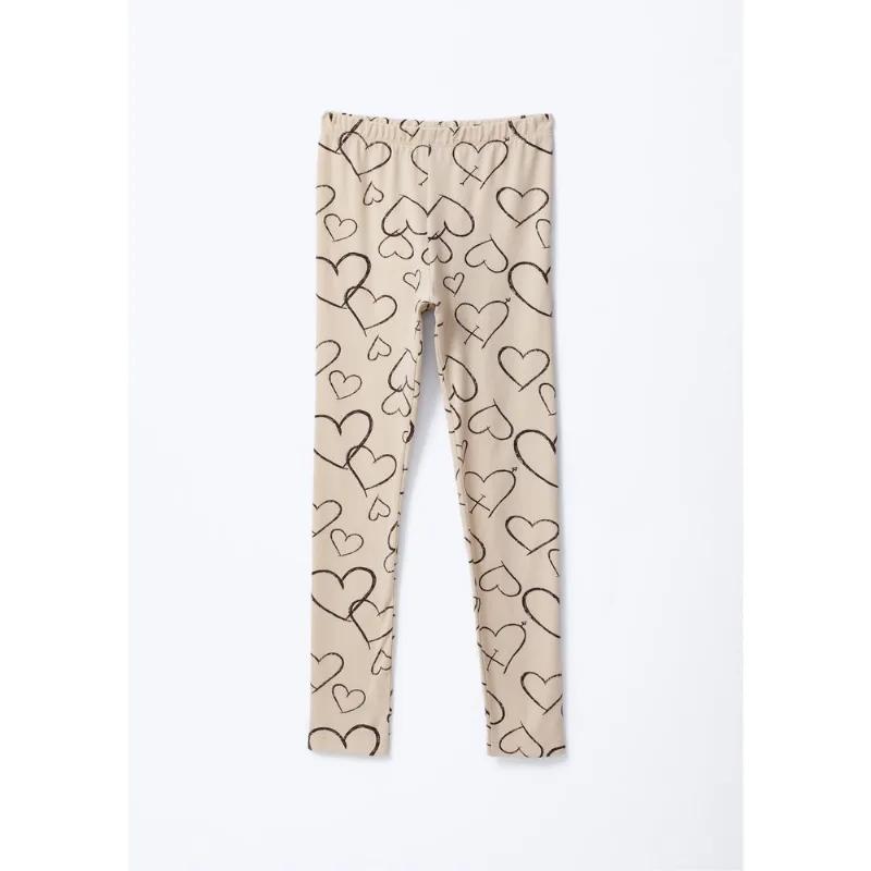 Calça Legging Infantil Menina Estampada - Bege 010