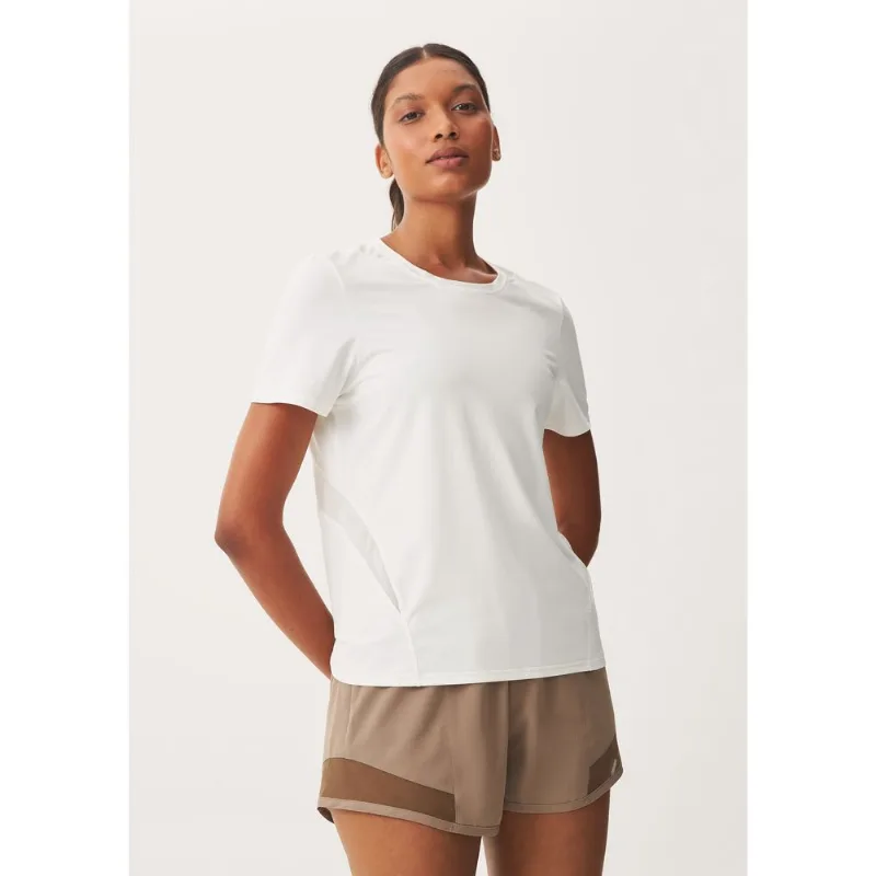 Camiseta Esportiva Feminina Básica Com Tule - Off white XG