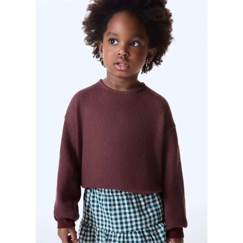 Blusa Infantil Menina Decote Redondo - Marrom 003