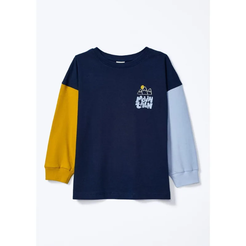 Blusa Infantil Menino Decote Redondo Estampada - Azul 003
