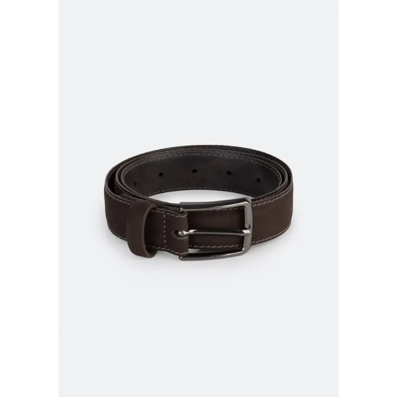 Cinto Masculino Nobuck Com Fivela Em Metal - Marrom M