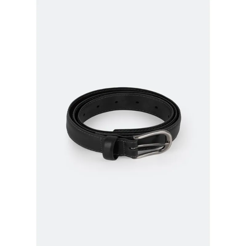 Cinto Masculino Em Couro Com Fivela De Metal - Preto G