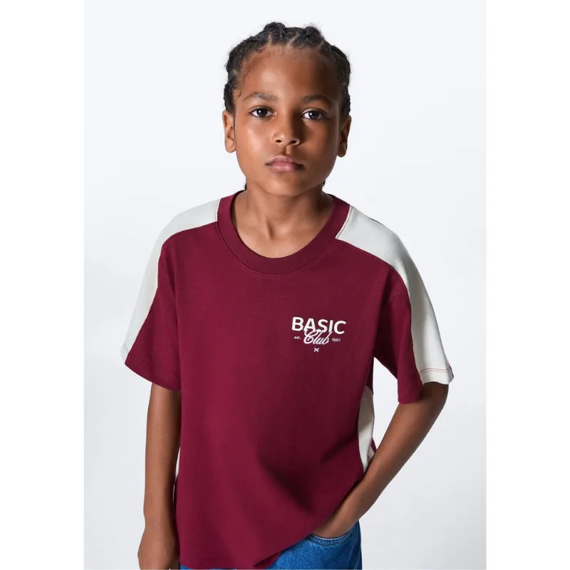 Camiseta Infantil Menino Oversized Estampa em Silk - Vinho 006