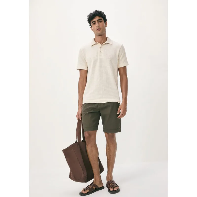 Bermuda Básica Masculina Em Sarja Com Elastano - Verde 044