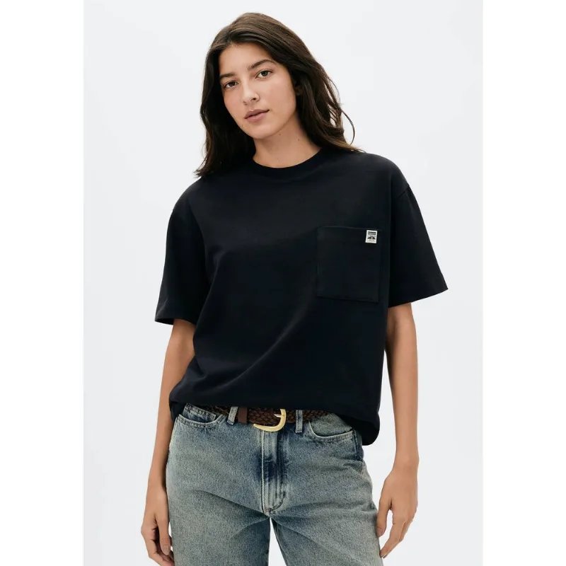 Camiseta Feminina Manga Curta Em Malha Binada - Preto G