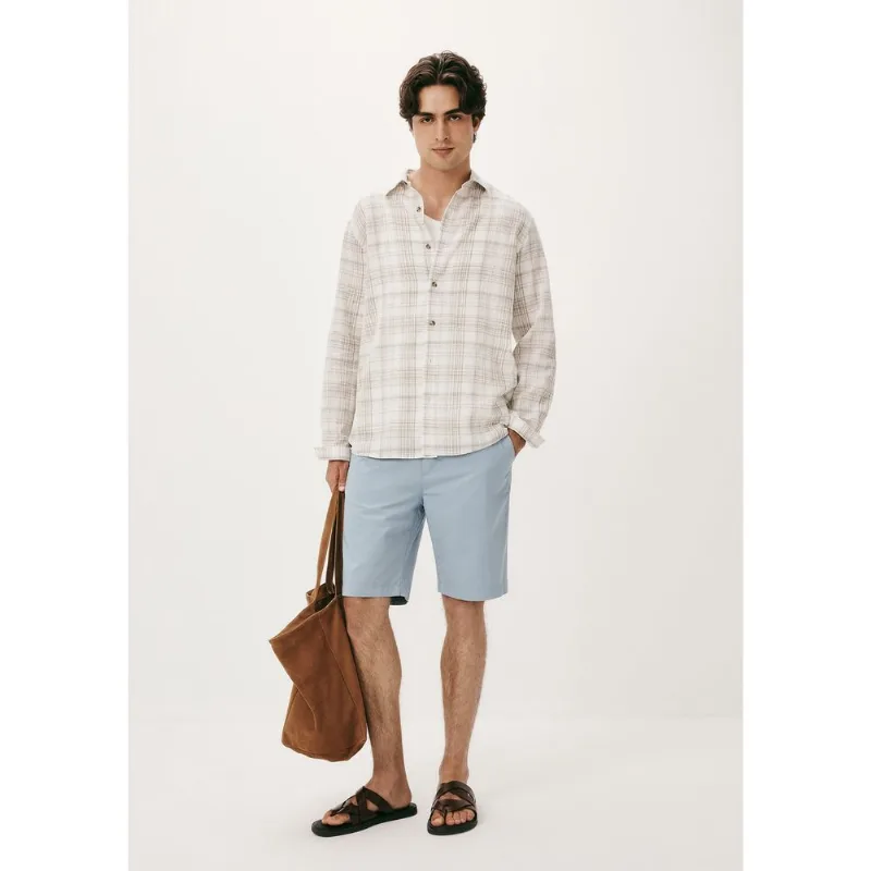 Bermuda Básica Masculina Chino Reta Em Sarja - Azul 040