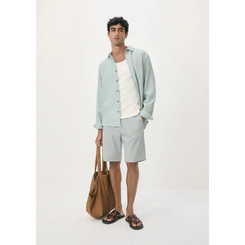Bermuda Básica Masculina Chino Reta Em Sarja - Azul 036