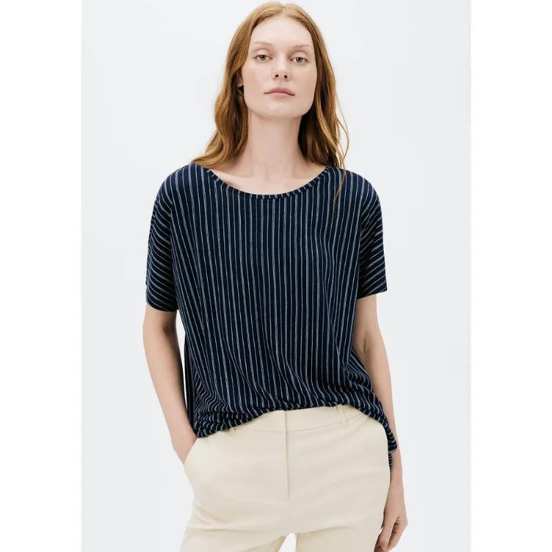 Blusa Feminina Manga Curta Estampada - Azul P