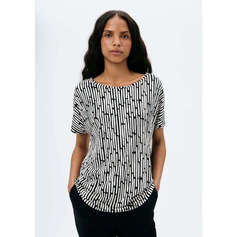 Blusa Feminina Manga Curta Estampada - Preto P