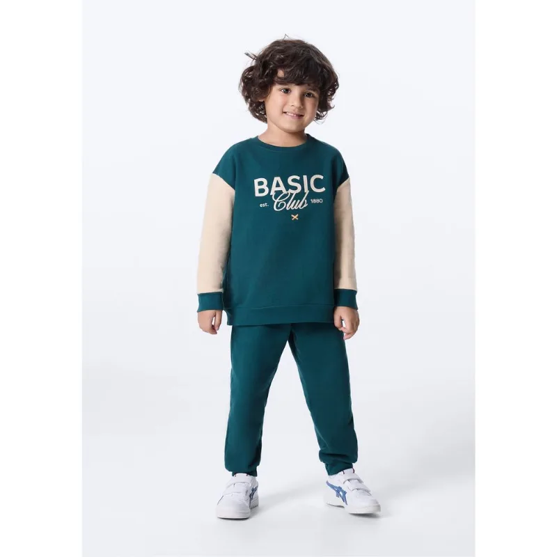 Conjunto Manga Longa Infantil Menino Toddler - Verde 004