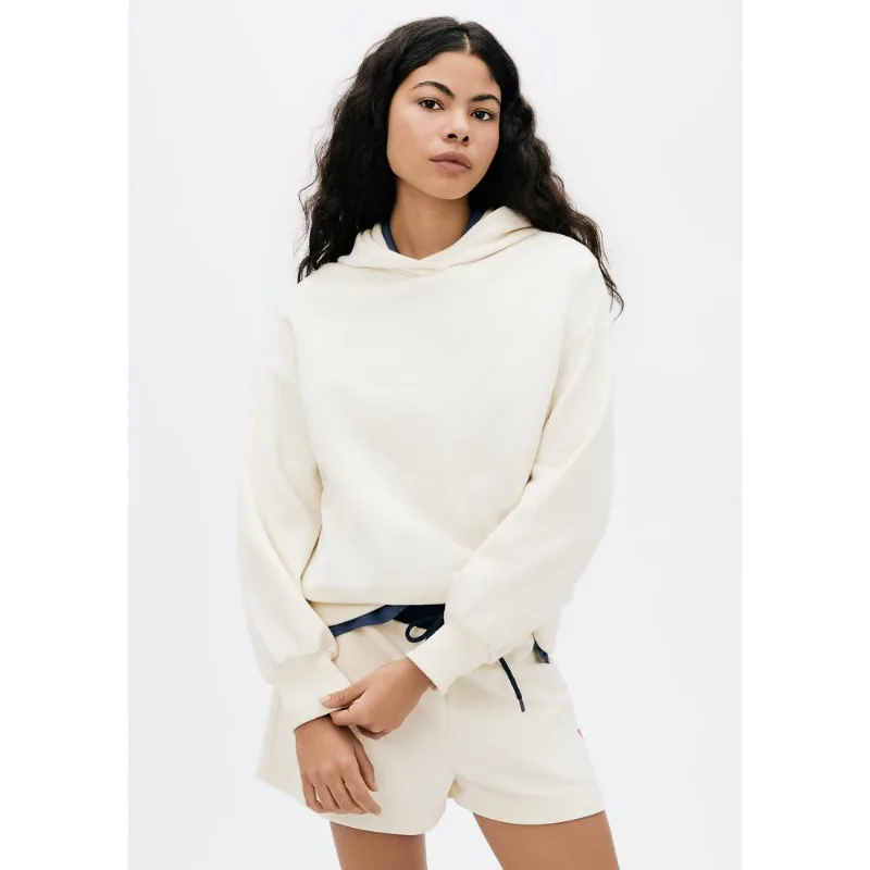 Blusão Feminino Peluciado Com Capuz - Creme P