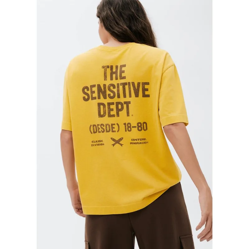 Camiseta Feminina Oversized Estonada - Amarelo XG
