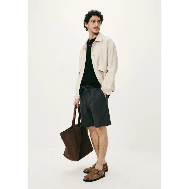 Bermuda Masculina Reta em Moletom - Cinza XXG