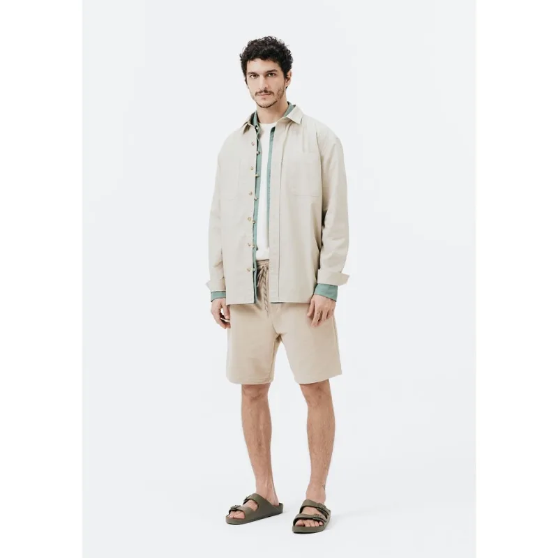 Bermuda Masculina Reta em Moletom - Bege XG