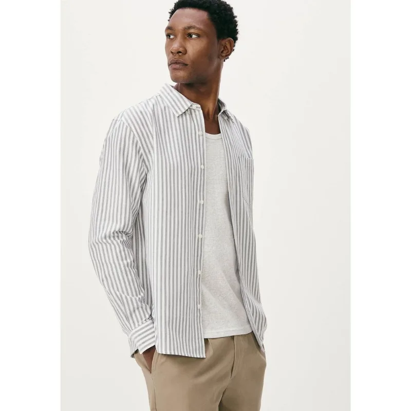 Camisa Masculina Manga Longa Fio Tinto Listrada - Cinza XXG