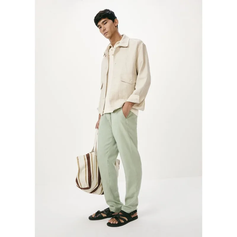 Calça Masculina Reta Em Linho - Verde 040