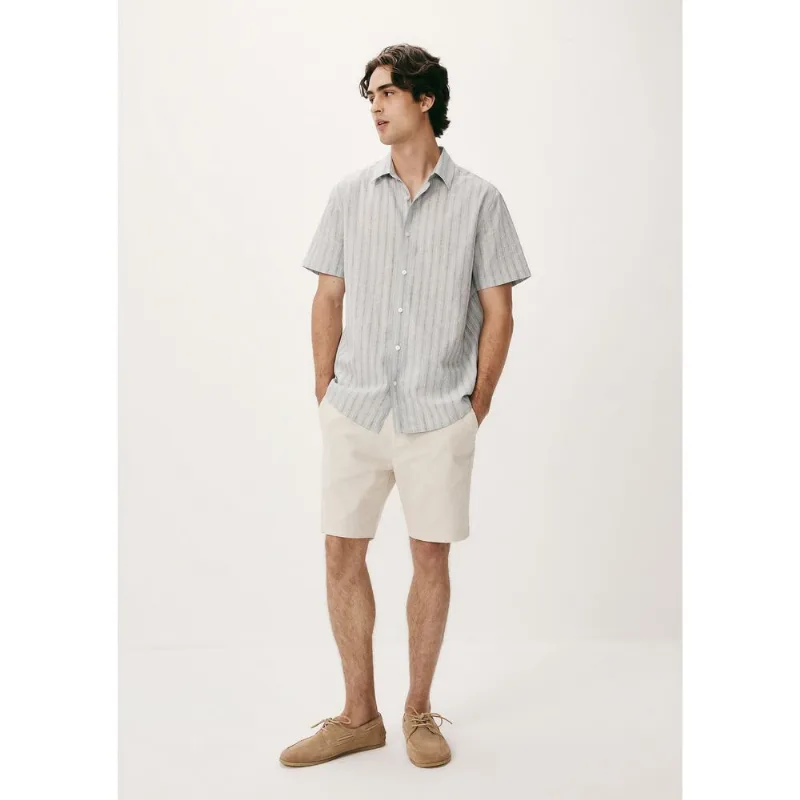 Bermuda Masculina Reta Com Linho - Natural 044