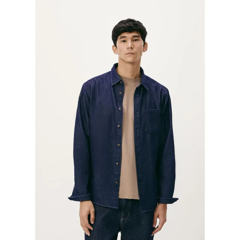 Camisa Masculina Raw Denim - Azul XG