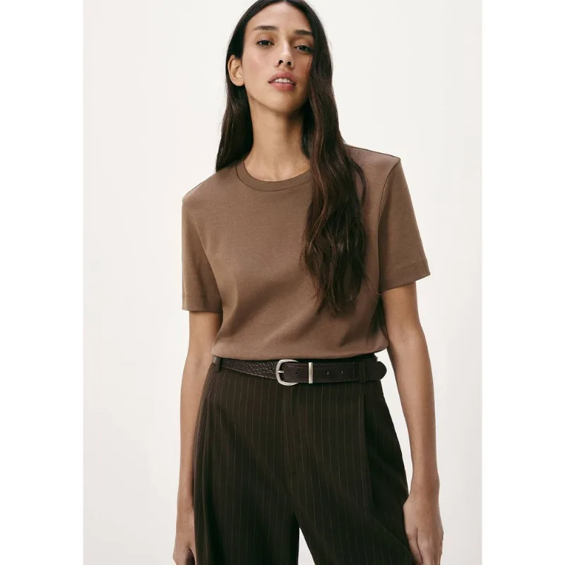 Blusa Feminina Manga Curta - Marrom M