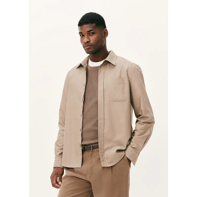 Camisa Masculina Regular Em Algodão - Marrom XG
