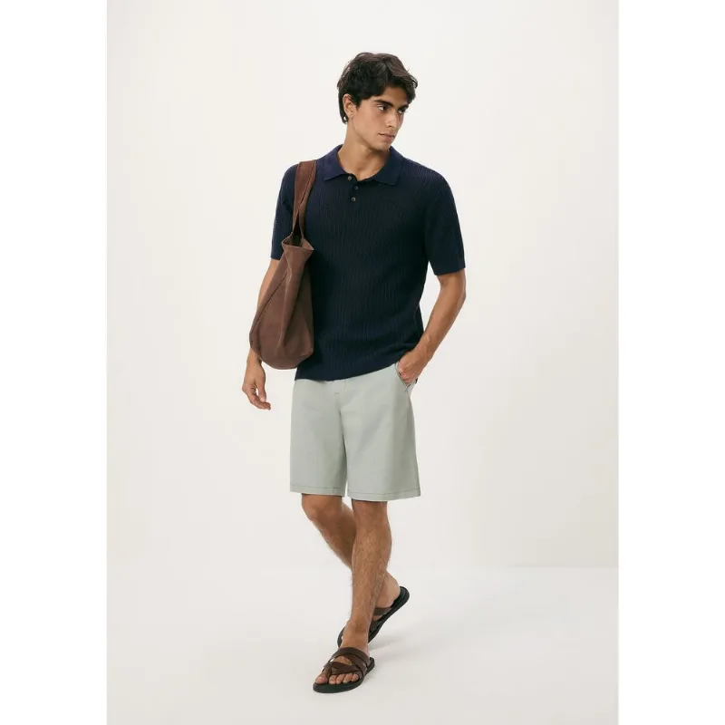 Bermuda Masculina Chino Em Sarja Peletizada - Azul 046